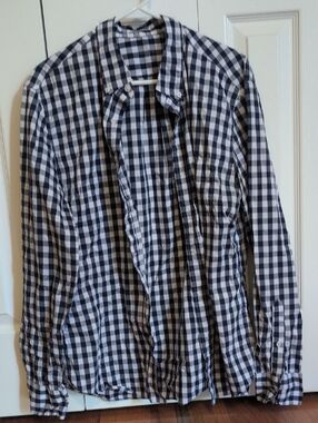 J. Crew Black and White Gingham Button-Down Shirt - Men